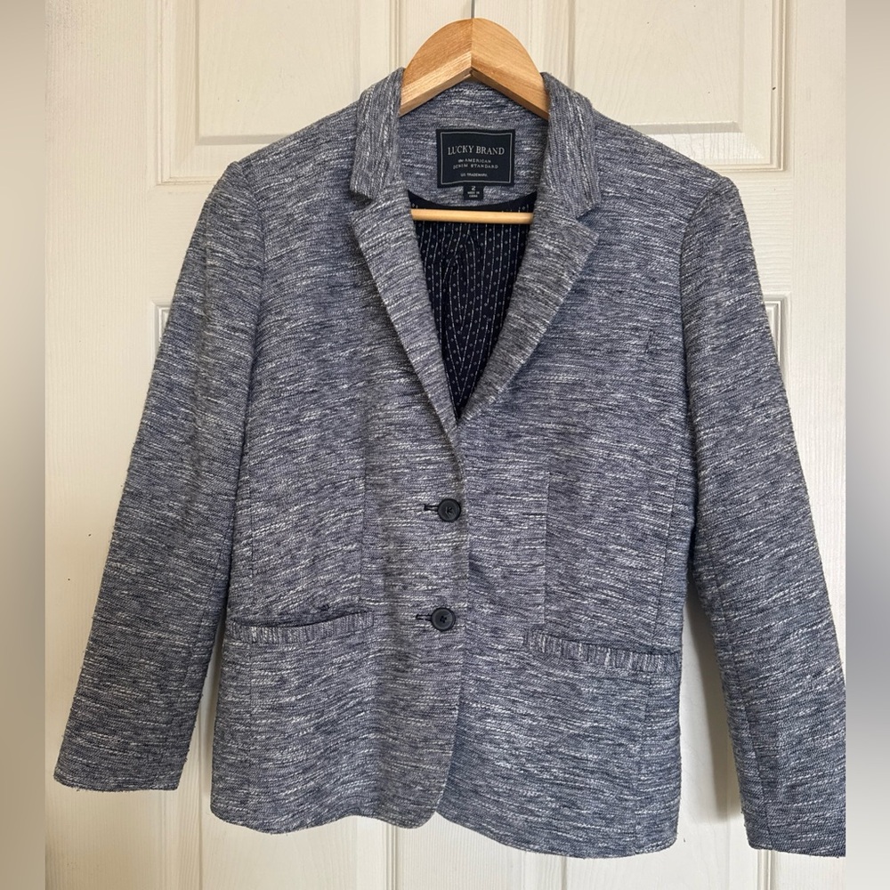 Lucky Brand Women's Blue Blazer Size 2 Excellent Condition Casual Jacket